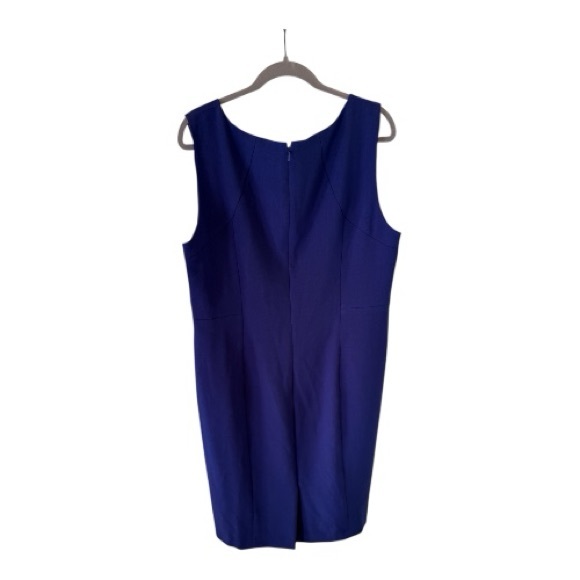 NWT Kasper Woman Regal Purple Sleeveless Sheath Dress 16W • Lined • Back Slit - Picture 4 of 8